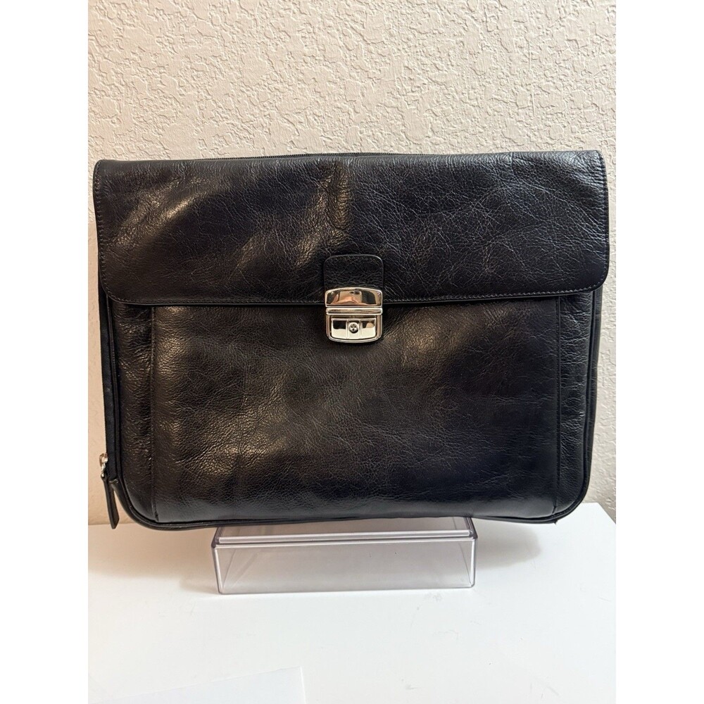Vintage Wilson’s Leather Pebbled Leather Black Portfolio Briefcase